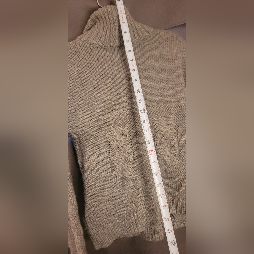 Grey Moda International Thick Woven Knit Button Up Sweater Sz Small - Picture 13 of 16
